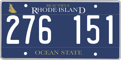 RI license plate 276151
