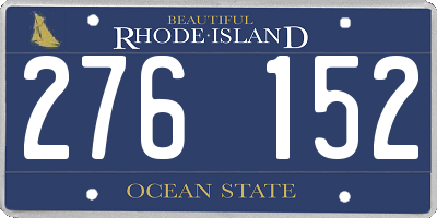 RI license plate 276152