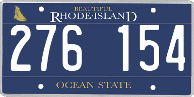 RI license plate 276154