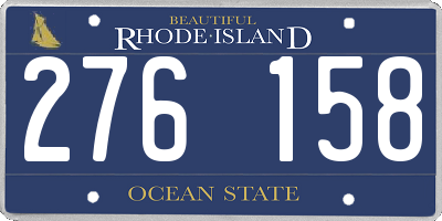 RI license plate 276158