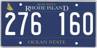 RI license plate 276160