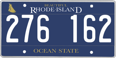 RI license plate 276162