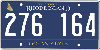 RI license plate 276164
