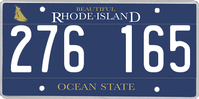 RI license plate 276165