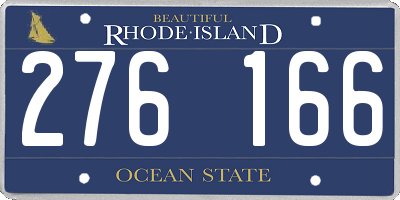 RI license plate 276166