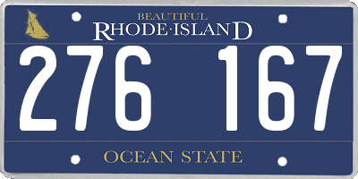 RI license plate 276167
