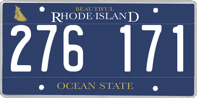 RI license plate 276171