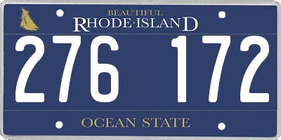 RI license plate 276172