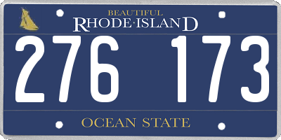 RI license plate 276173