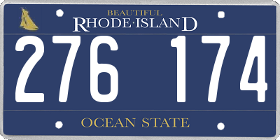 RI license plate 276174