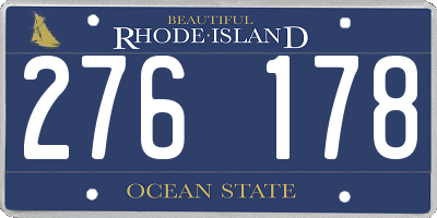 RI license plate 276178