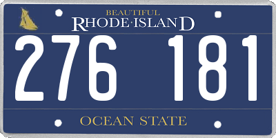 RI license plate 276181
