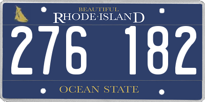 RI license plate 276182