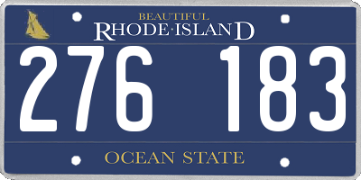 RI license plate 276183