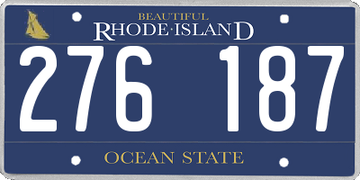 RI license plate 276187