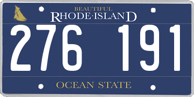 RI license plate 276191