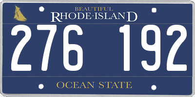 RI license plate 276192