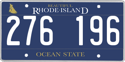 RI license plate 276196