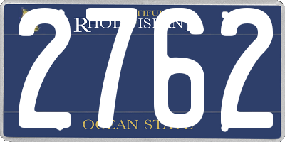 RI license plate 2762