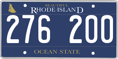 RI license plate 276200