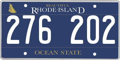 RI license plate 276202
