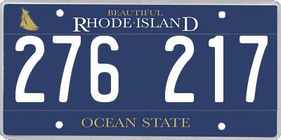 RI license plate 276217