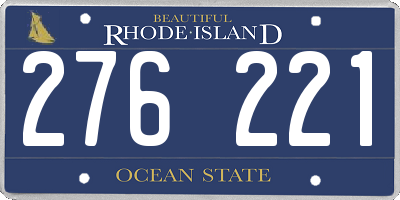 RI license plate 276221