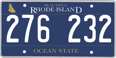 RI license plate 276232