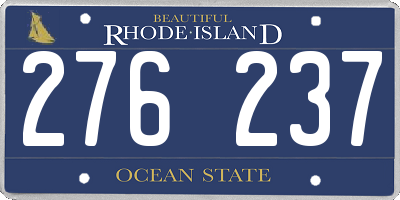 RI license plate 276237