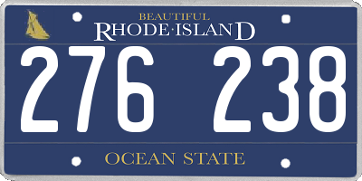 RI license plate 276238