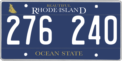 RI license plate 276240