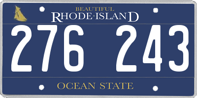 RI license plate 276243