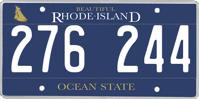RI license plate 276244
