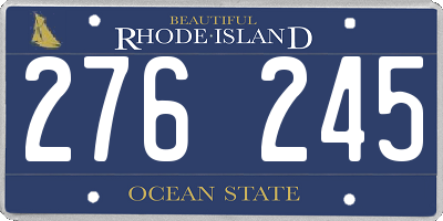 RI license plate 276245
