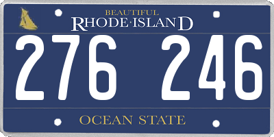 RI license plate 276246