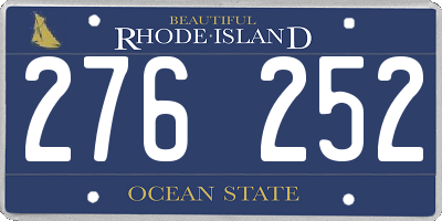 RI license plate 276252
