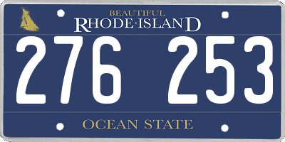 RI license plate 276253