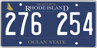 RI license plate 276254