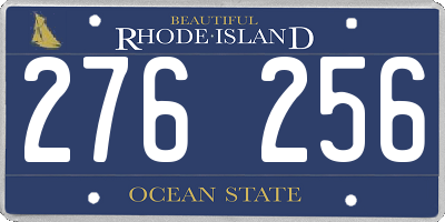 RI license plate 276256