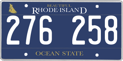 RI license plate 276258