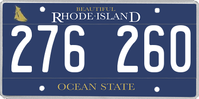 RI license plate 276260