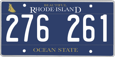 RI license plate 276261