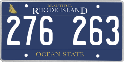 RI license plate 276263