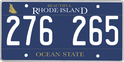 RI license plate 276265