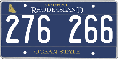 RI license plate 276266