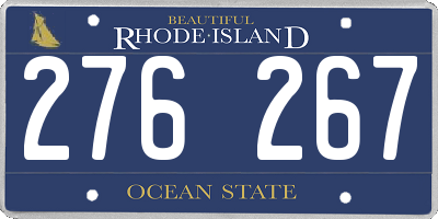 RI license plate 276267