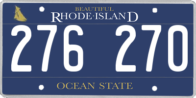 RI license plate 276270