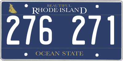 RI license plate 276271