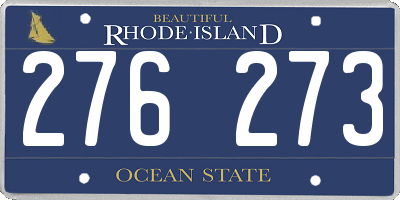 RI license plate 276273