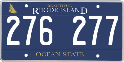 RI license plate 276277